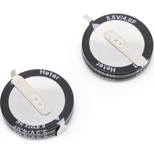 2 Pcs 4.0F 5.5 V Super Capacitor H-Type Button Smart Capacitance Universal