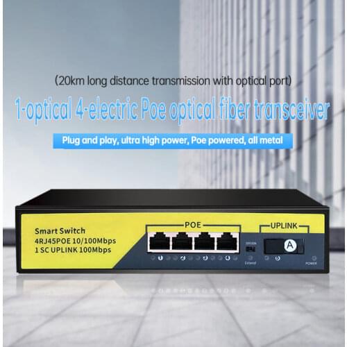 5Port POE Network Switch Fast 10/100Mbps 4 Poe 100M Port+1UPLINK Port POE Fast Switch ethernet for IP camera/Wireless AP