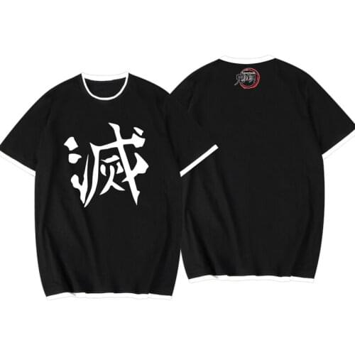 Anime Demon Slayer Kimetsu no Yaiba t-shirt black white t shirt plus size tops tees summer tops mens tshirt boys clothes