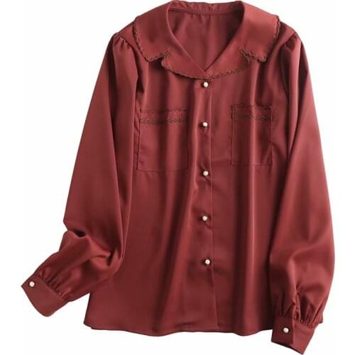 Bobcemygaqa Burgundy Blouses