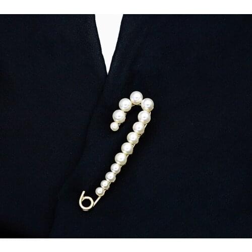 Length 7.5-10cm big size pearl golden/silver pin for coat shawl Brooch Broche Producto Clothings Accessories gift