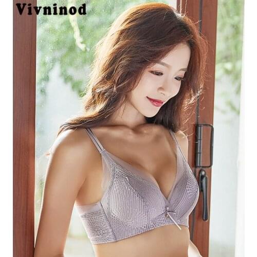 Wireless Push Up Girls Training Bra Padded Luxury Embroidery Small Breasts Deep V Beautiful Back Closing Adjustment Sexy Girl