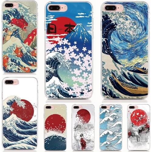 For Sharp-Aquos S2 S3 MINI R3 R2 R compact 3 lite 3 plus V Case Soft Tpu Print Cartoon Wave Back Cover Protective Phone Cases