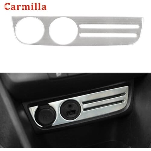 Stainless Steel Cigarette Lighter Decorative Stickers Car Protection Trim Sticker for Peugeot 2008 2013 2014 2015 2016 2017 2018