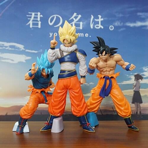 Dragon Ball Z DBZ Yellow Blue Black Hair Super Saiyan Son Goku PVC Action Figure Anime Fighting Collection Model Toys Gift
