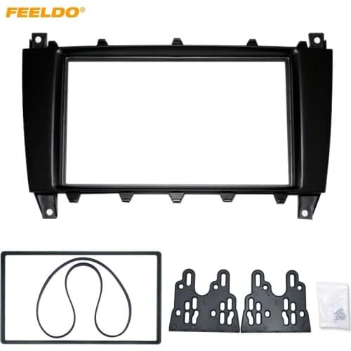 FEELDO Car 2 Din DVD/CD Radio Stereo Fascia Panel Frame Adaptor Fitting Kit For Mercedes-Benz C Class #HQ4400