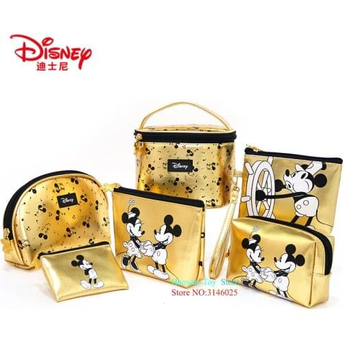 [Flash Deal]6pcs/set Genuine Disney PU Leather Mickey Multi-function Women Bag Cosmetic Wallet Purse Bag Fashion Mummy Handheld