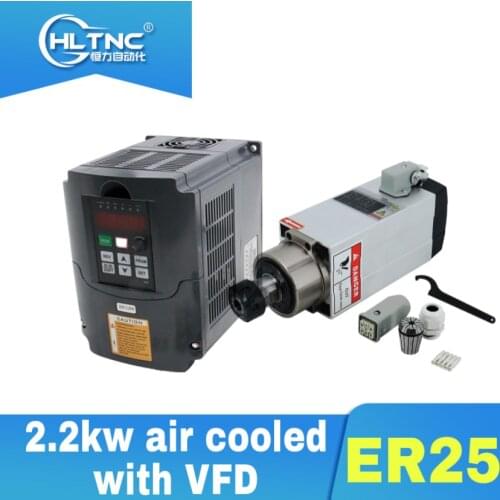 GDZ93X82-2.2 2200W/2.2kw 18000rpm air cooled cnc spindle motor+HY inverter+1set ER25 collet for CNC milling machine