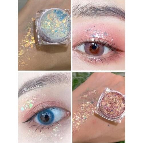 Mermaid sequin gel shimmering highlight eyeshadow sequin gel cream use for body face eye hair style glitter festival decoration