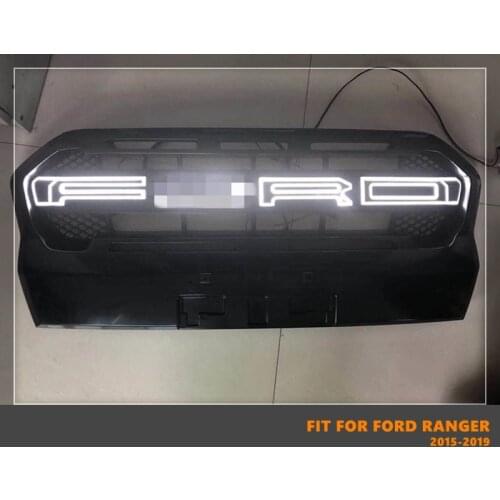 Good Quality ABS Front Middle Grill Racing Grills With LED Lights Fit For Ford Ranger T7 T8 2015-2019