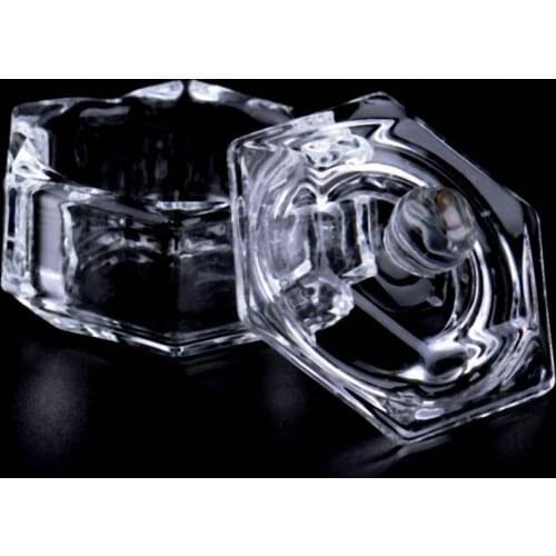 Manicure Styling Tool Transparent Nail Art DIY Clear Dappen Dishes Cup with Lid