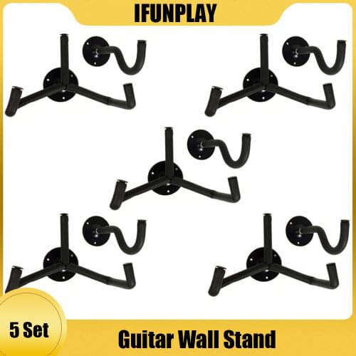 5Set Ukulele Mini Guitar Stand Hanger Hook Oak Horizontal Guitarra Wall Mount Stand Holder Rack Bracket Hanger for Guitar
