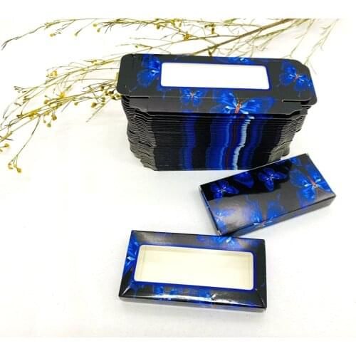 Wholesale 50pcs Packing box for eyelash blank eyelashes package Multicolor soft paper box Eyelashes packing rectangle box makeup