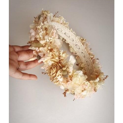 Handmade crown bride crown wedding crown spring flowers dried flowers mother girl crown newborn bridesmaid crown special design