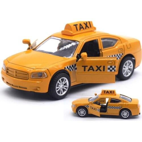 1/32 Mini Diecast Car Alloy Pull Back Vehicles Model with LED Sound Toy Metal Taxi Educational Toys Alloy Car For Kids Gift