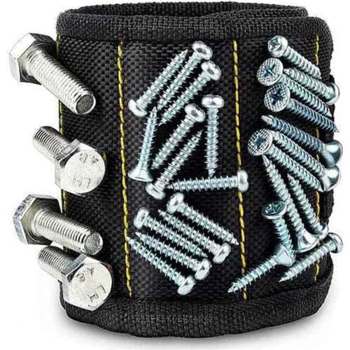 Magnetic Wristband Portable Tool Bag Magnet Electrician Wrist Tool Belt Screws Nails Drill Bits Bracelet For Repair Tool