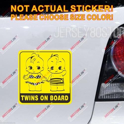 Twins Baby On Board Decal Sticker Car Vinyl Reflective Glossy a pick size high quality