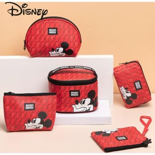 Disney Cartoon Cosmetic Bag Female Portable New Portable High-end Storage Bag Cute Large Capacity Insmakeup Case Lipstick Bag