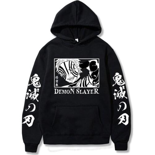 2021 New Arrival Japanese Anime Demon Slayer Rengoku Akaza Twelve Kizuki Printing Hoodie Harajuku Pullover Sweatshirt