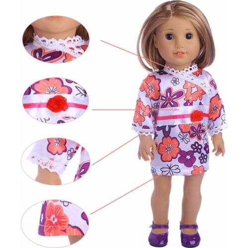 New style high quality popular cute flower skirt For 18inch doll best gift for children (without shoes)b4