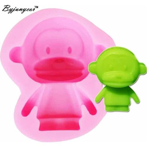 Byjunyeor Monkey UV Resin Silicone Mold Fondant Chocolate Candy Lollipop Crystal Epoxy Soft Clay Bake Tools m846
