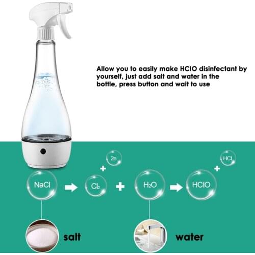Hot Rechargeable Household Disinfectant Maker 500ML Spray Bottle Disinfectant Making Machine DIY Make HCIO Disinfectant Tool