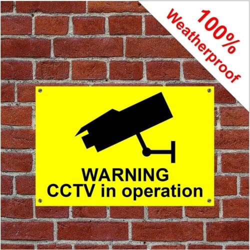 Warning CCTV in operation signs with PVC plaques or stickers with vinyl stickers durable and weatherproof