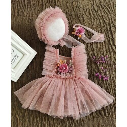 Newborn Photography Props Baby Girl Lace Romper Bodysuits Outfit Photography Clothing Props