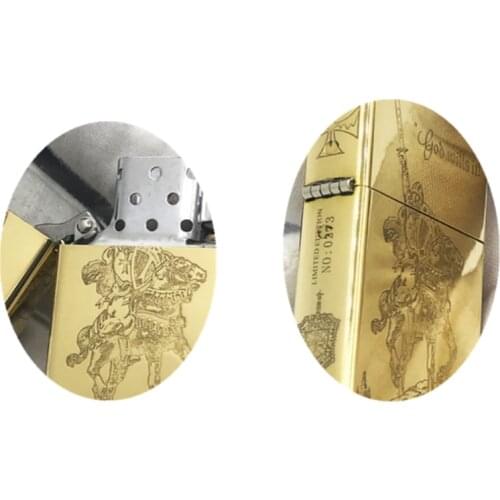 Retro Windproof Crusades Kerosene gasoline petroleum oil cigarette lighter Vintage grinding wheel flint Smoking igniter men gift