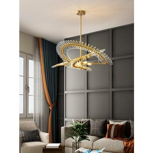 ZuuuVny Postmodern luxury LED Crystal Chandelier Nordic creative living room hanging Hotel decor lamps restaurant round lighting