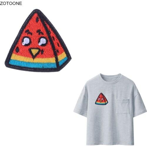 ZOTOONE Watermelon Patch Iron on Patches for Clothes Heat Transfer Badge Sew on Stickers for Kids Clothing Embroidery Applique H