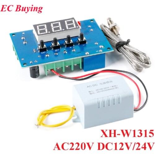 K Type Thermocouple AC DC 12V 24V 220V XH-W1315 High Temperature Digital Thermostat Controller Board Module -30-999 Degree