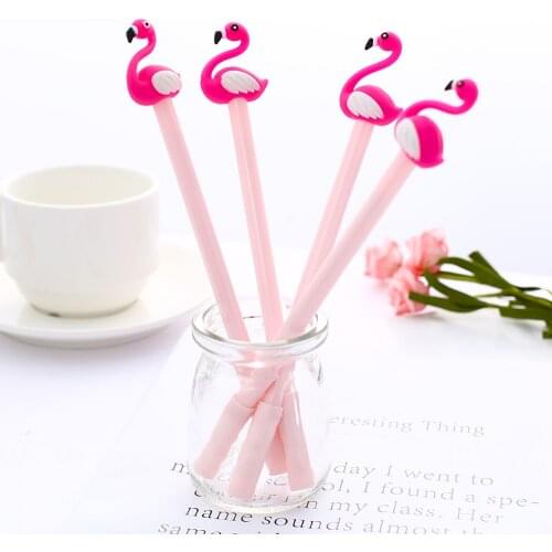 Funny Cute Pink Flamingo Gel Pen Kawaii Animal Stationery Kawai Office Accessory Back to School Supply Stationary Thing Item Kit