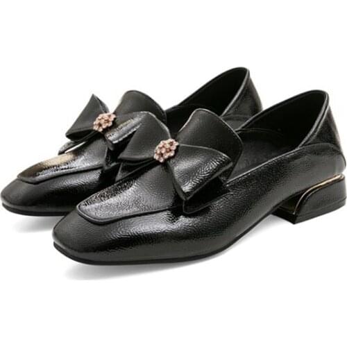 QPLYXCO Pumps Women Shoes Round Toe Square Heel Casual Shoes Classic deep mouth single shoes Small and Lage Size 30-45 168-8