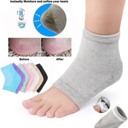 2Pcs Silicone Moisturizing Gel Heel Socks Cracked Foot Skin Care Protectors Kit Set Professional Nursing Health Care Foot