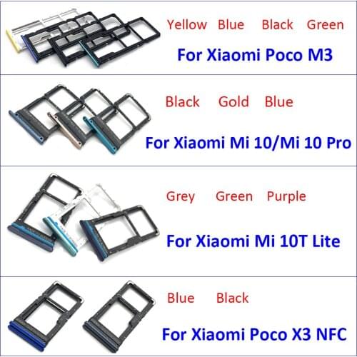 10pcs/lots Micro Nano SIM Card Holder Tray Slot Holder ID Adapter Socket For Xiaomi Mi 10 Mi10 Pro Mi 10T 10t Lite Poco X3