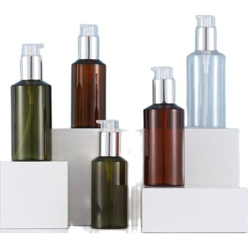 100ml GREEN/BROWN/CLEAR PET BOTTLE for lotion/emulsion/foundation/shampoo/serum/skin care plastic bottle press pump bottle