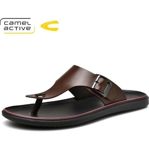 Camel Active 2019 New Brand Slippers Men Summer Flat Sandals Casual Beach Flip Flops Shoes Non-slip Mens Shoes Home Slippers