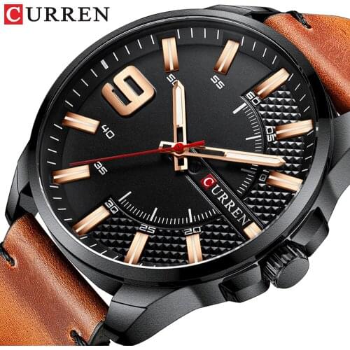 CURREN Top Brand Mens Quartz Watches Men Leather Watch Man Casual Sport Clock Male Fashion Wristwatch Relogio Masculino