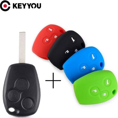 KEYYOU 2 BT Car Remote Key Case Shell Fob For Renault Duster Clio DACIA 3 Twingo Logan Sandero Modus With NE72/VA2 /VAC102 Blade