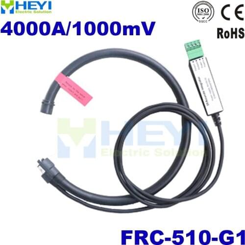Black Red Yellow Rope CT Rated current 4000A Output: 1Vrms flexible rogowski coil ct FRC-510-G1