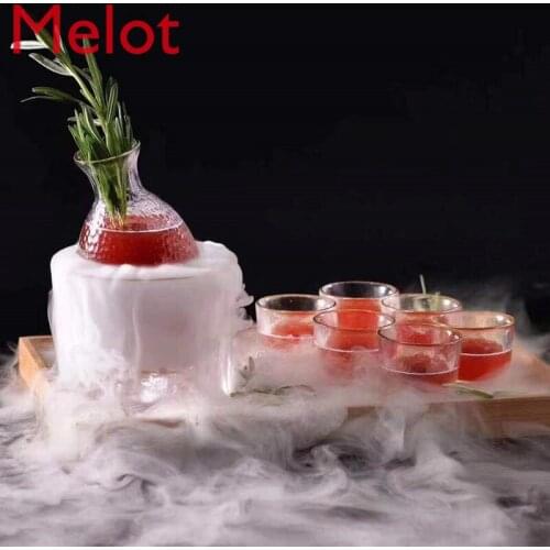 Chinese Style Household Wine Creative Hammered Pattern Glass Wine Set Sake Cup Wine-Warmer Wine Pot Six Cup Set Bistro