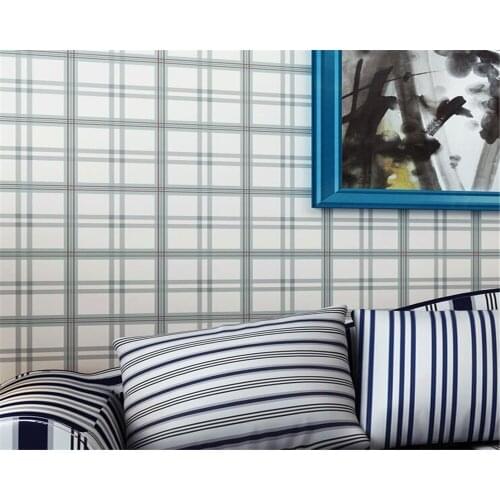 Beibehang Modern wallpaper roll bedroom living room background British wind Mediterranean lattice wallpaper papel de parede