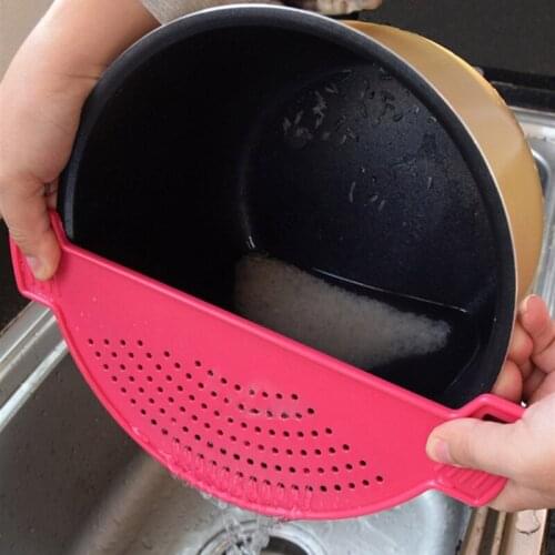 Leakproof Baffle Drainer Drain Basket Wash Rice Filter Funnel For Pot bowl Side Dish Washing vegetables basin strainer