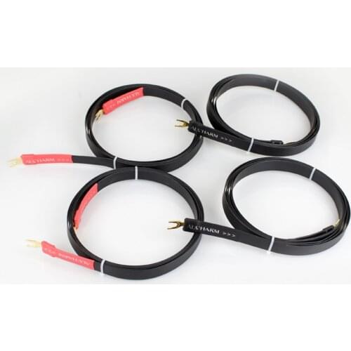 Hifi Audio 4N Copper Foil Wire HiFi Speaker Cable Power Amplifier Cable Version Upgrade Version With 4N Spade Plug