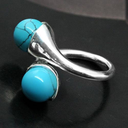 Wholesale Blue Natural Turquoise BEAD GEMS 925 STERLING SILVER RING SIZE 7 8 9 10