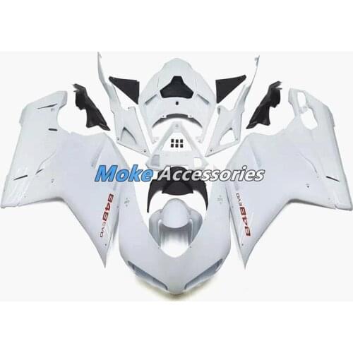 Motorcycle Fairings Kit Fit For 848 1098 1198 2007-2012 Bodywork Set High Quality ABS Injection NEW White