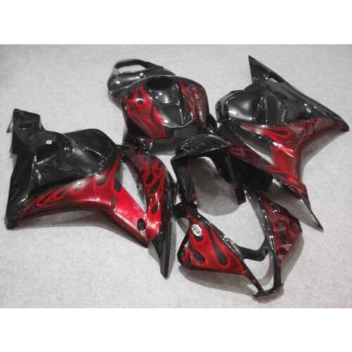 Injection Mold Fairing kit for CBR600RR 09 10 11 12 CBR600 CBR600RR F5 2009 2012 Red flames black Fairings set+gifts ZC29