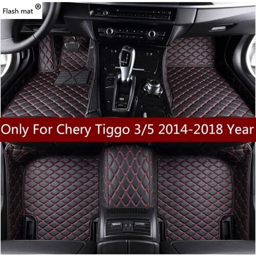 Flash mat leather car floor mats for Chery Tiggo 3 5 2014 2015 2016 2017 2018 Custom auto foot Pads automobile carpet covers