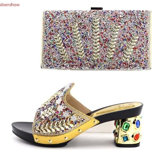 Doershow Good Looking Italian Shoes With Matching Bags African Shoes and Bag To Match Wedding Shoes and Bag Sets Forparty QV1-10
